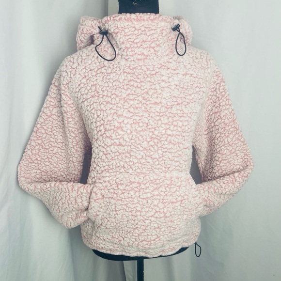 Victoria’s Secret PINK Teddy Sherpa Pull-Over Hoodie w/ Logo Drawcords - Picture 7 of 12